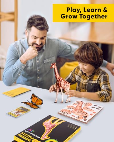 STEM Educational Science Kits for Kids Age 6+,Giraffe 3D Wooden Puzzle for Boys,Girls&Adults,DIY Animal Learning Toys and Games for Family,Funny Gifts for Birthday,Christmas...