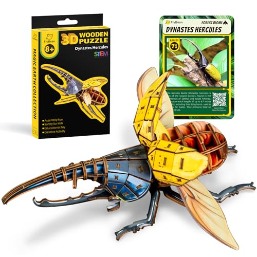 Pure Natural Linden Wood 3D Puzzle, Realistic Jumbo Insect Model Toy,STEM Kits for Kids Age 8-12-14, Natural Science Building Project, Christians & Birthday Gifts