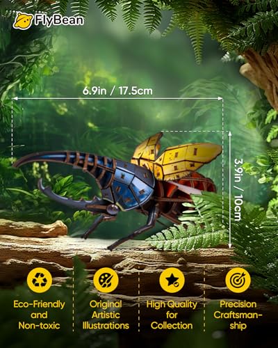 Pure Natural Linden Wood 3D Puzzle, Realistic Jumbo Insect Model Toy,STEM Kits for Kids Age 8-12-14, Natural Science Building Project, Christians & Birthday Gifts