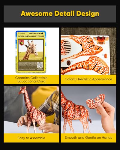 STEM Educational Science Kits for Kids Age 6+,Giraffe 3D Wooden Puzzle for Boys,Girls&Adults,DIY Animal Learning Toys and Games for Family,Funny Gifts for Birthday,Christmas...