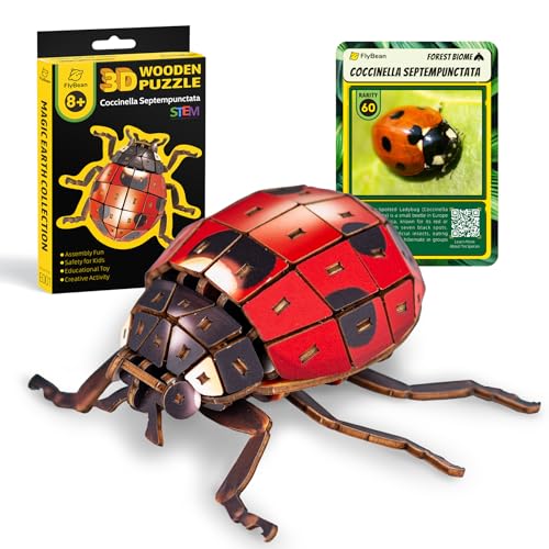 STEM Educational Science Kits for Kids Age 8+,Ladybug 3D Realistic Wooden Puzzle for Boys&Girls,Funny Gifts for Birthday,Christmas&Holiday,STEM Toys for 8-10-11-12-13-14