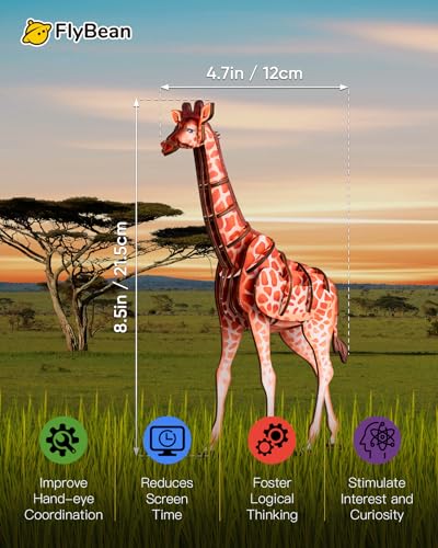 STEM Educational Science Kits for Kids Age 6+,Giraffe 3D Wooden Puzzle for Boys,Girls&Adults,DIY Animal Learning Toys and Games for Family,Funny Gifts for Birthday,Christmas...