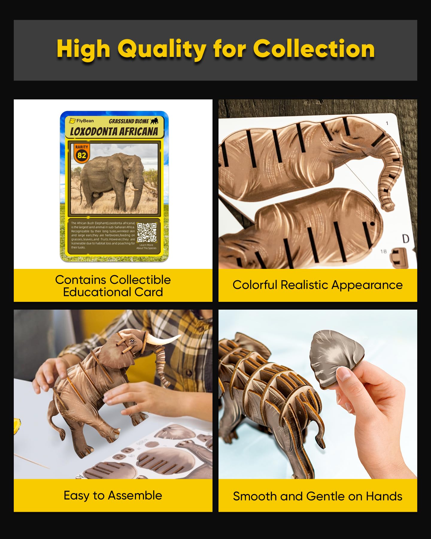 STEM Educational Science Kits for Kids Age 6+,Elephant 3D Wooden Puzzle for Boys,Girls&Adults,DIY Animal Learning Toys and Games for Family,Funny Gifts for Birthday,Christmas...