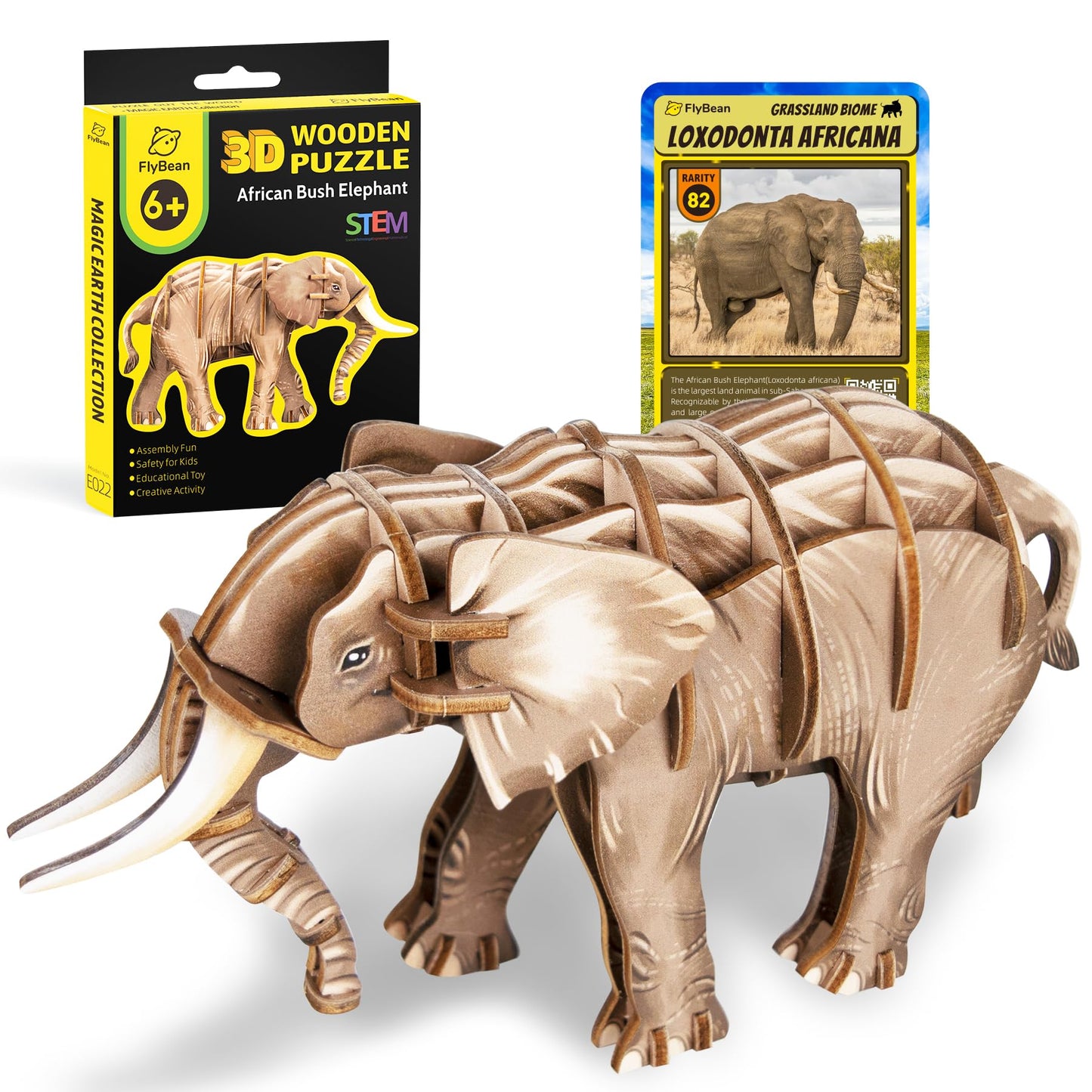 STEM Educational Science Kits for Kids Age 6+,Elephant 3D Wooden Puzzle for Boys,Girls&Adults,DIY Animal Learning Toys and Games for Family,Funny Gifts for Birthday,Christmas...